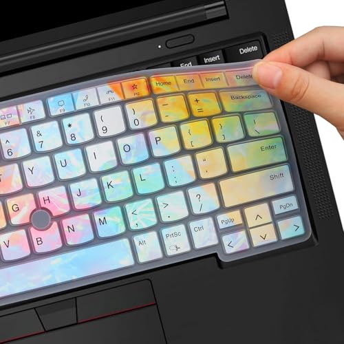Keyboard Cover for Lenovo Thinkpad E14 Gen 5, Thinkpad T14 T14s Gen 4/3,L14 P14s Gen 3, ThinkPad X1 Yoga Gen 8/7, Thinkpad x1 Carbon Gen 11/10 14"(Not Fit T14 L14 P14s Gen 2 1)-Iridescent - color: Iridescent