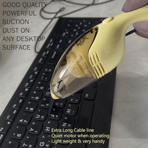 Lightweight Mini Vacuum with Strong Suction - Perfect for Keyboard, Desktop Dust Removal (Yellow) - color: Yellow
