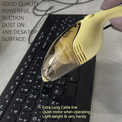Lightweight Mini Vacuum with Strong Suction - Perfect for Keyboard, Desktop Dust Removal (Yellow) - color: Yellow