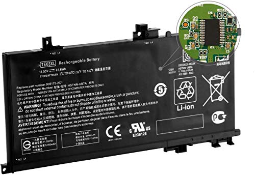 Hubei TE03XL Laptop Battery Replacement for HP Pavilion 15 Omen 15-BC000 15-BC015TX 15-AX033DX 15-AX000 Series Notebook 849910-850 HSTNN-UB7A 849570-541 849570-542 849570-543 TPN-Q173(11.55V 61.6Wh)