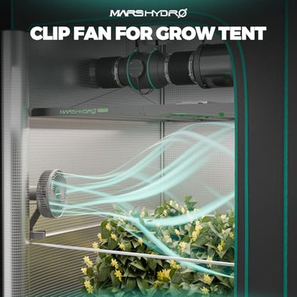 MARS HYDRO Updated 2-Pack M6 Grow Tent Fan 6'', Powerful Oscillating Clip Fan with Low Noise for Hydroponic Plants and Ventilation Circulation with convenient APP/WiFi Control. - size: 2PCS