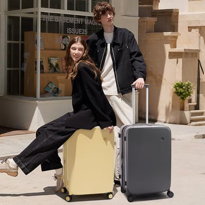 mixi 20 Inch Large Expandable Carry on Luggage Suitcase with Spinner Wheels, Hardside Rolling Travel Suitcase PC with TSA Lock, Lark Yellow - color: Lark Yellow, size: 20in Expandable