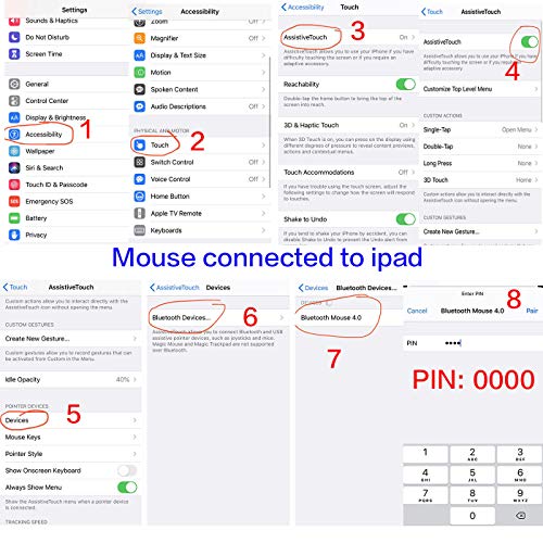 PEIBO Bluetooth Wireless Mouse for Laptop mac MacBook ipad MacBook air MacBook pro pc Desktop Computer Windows Chromebook Notebook (Black) - color: BLACK
