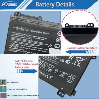 KN02XL 37.2Wh Laptop Battery Replacement for HP Pavilion x360 11-ad 11-ad022tu 11-ad009tu 11-ad035tu 11-ad023TU Pavilion x360 11m-ad 11m-ad000 11m-ad113dx 11m-ad013dx 11M-AD013DX Series 7.7V