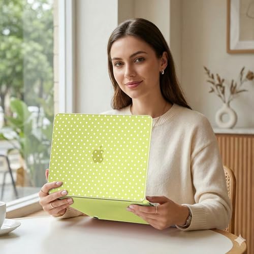 MEEgoodo Printed Case for New MacBook Neo 13 inch 2026 Release(Fit Model A3404), Laptop Hard Shell Cases with Keyboard Skin & Screen Protector & Webcam Covers, Citrus & White Polka Dots - color: Citrus & White Polka Dots
