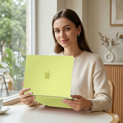 MEEgoodo Printed Case for New MacBook Neo 13 inch 2026 Release(Fit Model A3404), Laptop Hard Shell Cases with Keyboard Skin & Screen Protector & Webcam Covers, Citrus & White Polka Dots - color: Citrus & White Polka Dots