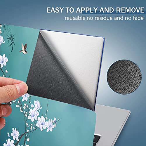 Laptop Skin Sticker Decal 15-15.6 Inches, Universal Reusable Vinyl Sticker for 12.1 13 13.3 14 15.4 Inches Netbook/Notebook PC, Waterproof & Scratch-Resistant (Birds,White Flowers) - color: Birds,White Flowers
