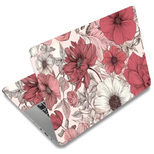 SUPERDANT Laptop Skin Sticker Flower Laptop Decals Personalized Universal Notebook Computer Wrap Vinyl Skin Stickers Cover Art Decal Removable 12-15.6 Inch Waterproof Scratch-Resistant Gifts Pink - color: Pink
