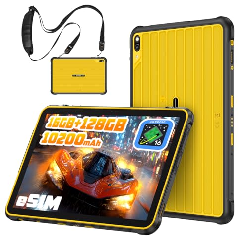 Ulefone Rugking Pad 2 Pro 4G Rugged Tablet(Built-in eSIM), Android 16, 16GB+128GB Octa Core, 10.1" Corning Display, 48MP Rear Camera, 10200mAh, Dock Charging, IP68/69K, NFC, Widevine L1 (Yellow) - color: Yellow