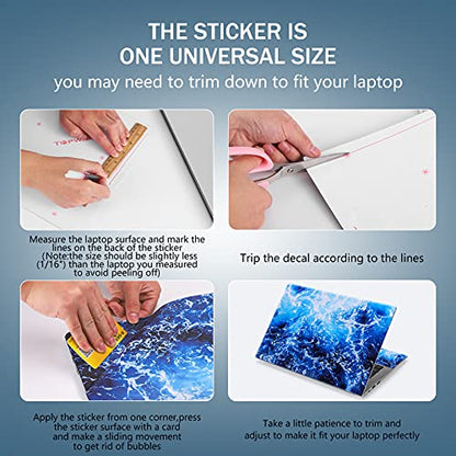 icolor Laptop Skin Sticker Decal 12 13 13.3 14 15 15.4 15.6 inch Personalized Universal Notebook Vinyl Skin Stickers Cover Art Decal Computer Protector (Blue Ocean) - color: Blue ocean