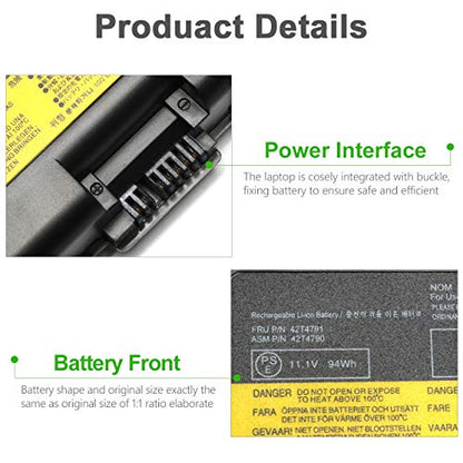 LQM 11.1V 94Wh/8.4Ah Laptop Battery for Lenovo ThinkPad | 55++ T410 T420 E420 T510 T520 T520i W510 W520, 57Y4186, 42T4799, 42T4798, New - color: SL410