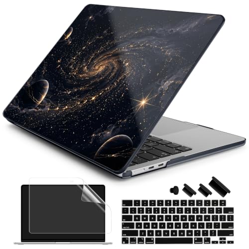 Batianda Case for MacBook Air 15" 2026 M5 M4 M3 M2 Chip, Astro Vortex | 4-in-1 set with galaxy vortex design, slim hard shell protection for students, creators and space lovers - color: Astro Vortex