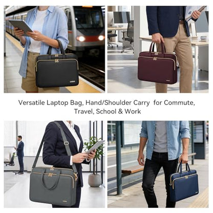 Laptop Case Bag Women Men Computer Sleeve Compatible with MacBook/Dell/HP/Acer/ASUS, Waterproof Shoulder Carrying Briefcase, Grey, 17-17.3 Inch - color: Heather Grey, size: 17.3 inch