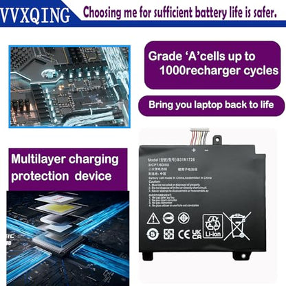 VVXIQNG B31N1726 48Wh Battery Replacement for Asus TUF Gaming FX505DY FX505DT FX505DV FX505DU Series A17 FA706II A15 FA506 FA506IH FA506IU Series FX86 FX86FE FX86FM Series 11.4V 4110mAh-ae1xx