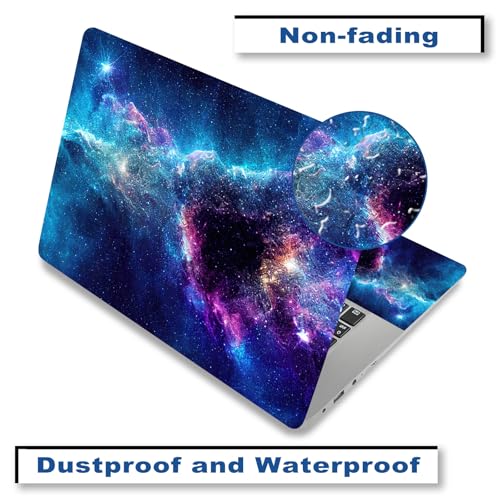 Laptop Skin Sticker Decal Cover for 11.6”12" 13" 13.3" 14" 15" 15.4" 15.6" | Laptop Netbook Skin Cover Art Notebook Protector (2 Wrist Pad Included), Removable Reusable, Easy to Apply, Galaxy Space - color: Galaxy Space