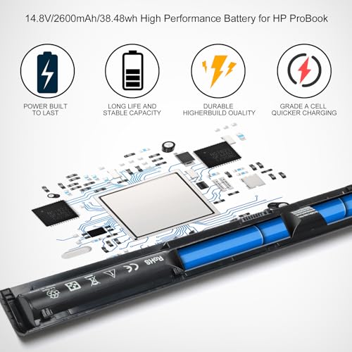 LQM RI04 RI06XL Laptop Battery for HP ProBook 450 455 470 G3 | Compatible with Envy 15-Q001TX Series, P/N 805294-001 811063-421 805047-851, HSTNN-PB6Q HSTNN-DB7B P3G15AA - color: RI04