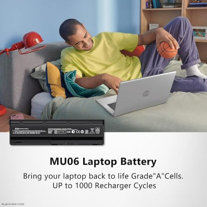 593553-001 593554-001 MU06 MU09 Laptop Battery Replacement for HP Pavilion G6 G7 G62 G72 G4/2000/DM4 DV3 DV5 DV6 DV7/Compaq Presario CQ32 CQ42 CQ43 CQ56 CQ57 CQ62 CQ72 435 436[10.8V 5200mAh] - style: MU06