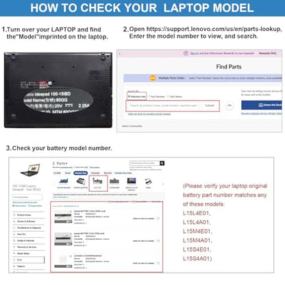 Futurebatt L15L4A01 Battery for Lenovo V4400 Ideapad 100-14IBD 100-15IBD 110-15ISK 110-17ACL 110-17IKB 300-15ABM 300-15IBR 300-15IBY 300-15IBR 300-15IBY 300-15IBY 300-15ISK 300-17ISK 80Q70021US 80UD - size: L15L4A01