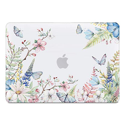 Batianda LumiArt Case for MacBook Air 13 inch 2018-2020, Elegant Flowers | Fits Model A2337 M1/A2179/A1932, 4-in-1 Bundle with Butterfly Floral Design, Slim Hard Shell for Women and Garden Lovers - color: Elegant Flowers