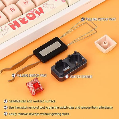 Keyboard Lube Kit with Switch Opener, Keycap Puller Stainless Steel Key Removal Tool Keycaps Remover for Mechanical Keyboard - style: Lube Kit-P