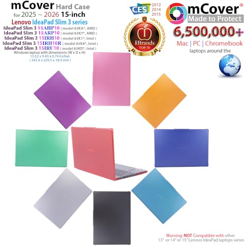 mCover Case ONLY Compatible for 2025-2026 15" Lenovo IdeaPad Slim 3 15AHP10 / 15ARP10 / 15IRH10 / 15IRU10 Series Windows Computers (NOT Fitting Any Other Lenovo Models) (Red) - color: Red