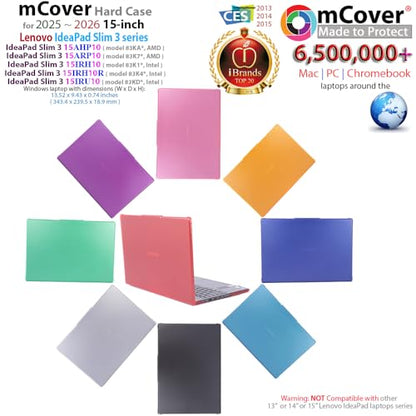 mCover Case ONLY Compatible for 2025-2026 15" Lenovo IdeaPad Slim 3 15AHP10 / 15ARP10 / 15IRH10 / 15IRU10 Series Windows Computers (NOT Fitting Any Other Lenovo Models) (Red) - color: Red