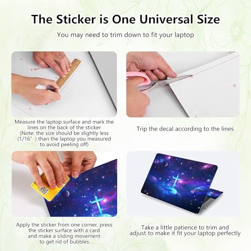 Laptop Skin Sticker Decal, Universal Reusable Vinyl Laptop Cover for 12" 13" 13.3" 14" 15" 15.4" 15.6" Notebook PC, Reusable Waterproof Scratch-Resistant with 2 Wrist Pads,Christian Cross - color: Christian Cross