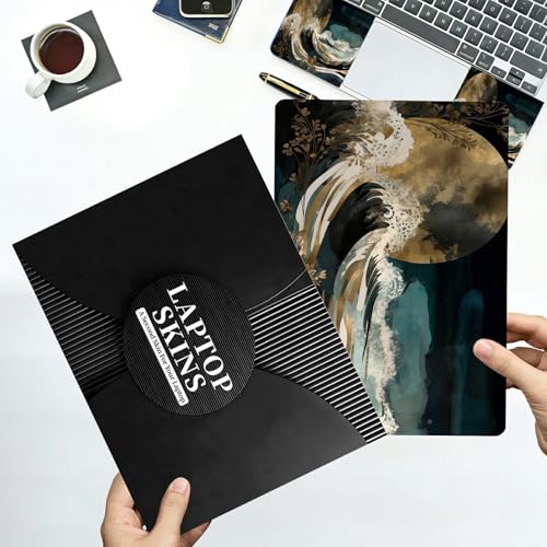 Universal Laptop Skin Sticker with 2 Wrist Pad Decals, 3-Piece Removable Vinyl Laptop Cover, Deep Tea Color Waterproof Anti-Scratch, Easy-Trim Fit for 13.3" 14" 15.6" Laptops - color: Deep Tea Color