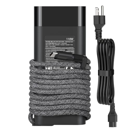 110W USB-C Laptop Charger Compatible with HP ZBook Firefly 16 G9 G10 EliteBook 865 G9 860 G10 Dragonfly Pro Chromebook14 Ceramic White HP Elite Dragonfly G3 Series G3 Notebook PC AC Adapter