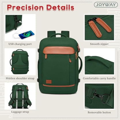 Joyway Expandable Carry on Luggage Sets Airline Approved, Lightweight Hard Shell 20 Inch Carry-on Suitcase with Spinner Wheels - color: Green, size: Carry on luggage
