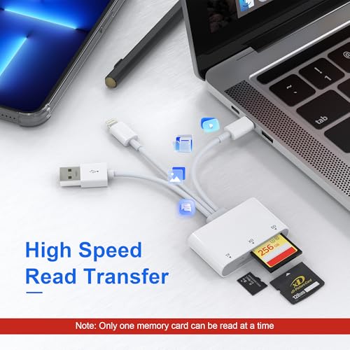 XD Card Reader, SD Card Reader for iPhone, 3 in 1 SD/TF/XD Picture Reader for Lightning/USB C/USB A Device, Lightning+USB A+USB C xd Picture Card Adapter for iPhone 16/15/14/13/iPad/PC/Android - color: White