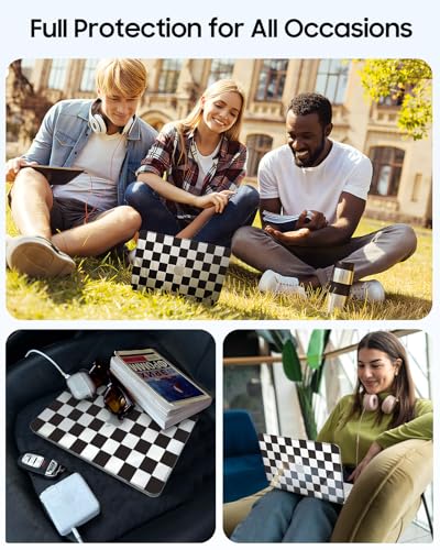 Fintie Case for MacBook Neo 13 Inch with Keyboard Skin & Screen Protector | 2026 A3404, Snap-On Design, Slim Fit, Hard Shell Cover, Checkered - color: Checkered
