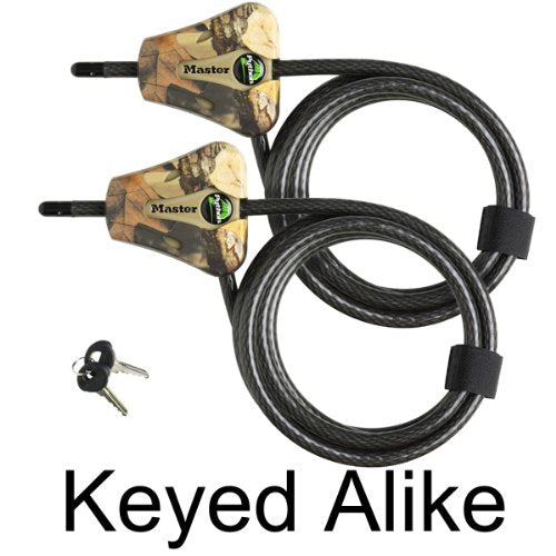 Master Lock - Keyed Alike Python Trail Camera Adjustable Camouflage Cable Locks w/4 Keys, 8418KA-2 CAMO 2-Pack - size: 2 Pack