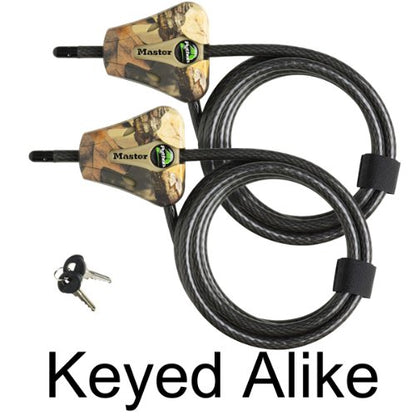 Master Lock - Keyed Alike Python Trail Camera Adjustable Camouflage Cable Locks w/4 Keys, 8418KA-2 CAMO 2-Pack - size: 2 Pack