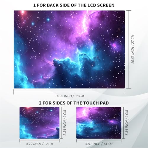 Universal Laptop Skin, DIY Cut-to-Fit Vinyl Cover Compatible with HP, Dell, Lenovo, Mac (13.3" to 15.6"), Anti-Scratch, No Residue & Bubble-Free Protective Decal Sticker, Cosmic Nebula Night Sky - color: Cosmic Nebula Night Sky