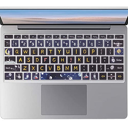 Silicone Keyboard Skin for 12.4" Microsoft Surface Laptop Go 1/2 / 3, Space Man - color: Space Man