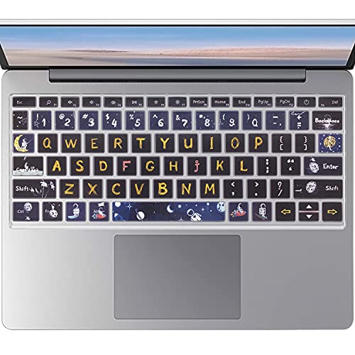 Silicone Keyboard Skin for 12.4" Microsoft Surface Laptop Go 1/2 / 3, Space Man - color: Space Man