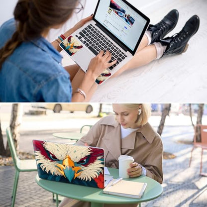 Universal Laptop Skin for 13-16 Inch Laptops,Vinyl Protective Sticker Decal,Easy DIY Trim-to-Fit for HP/Dell/MacBook,Bubble-Free & Removable,Majestic Eagle Face - color: Majestic Eagle Face