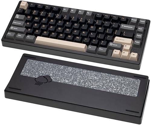 KEEBMONKEY WOBKEY Rainy 75 CNC Aluminum HMX/JWK/Cocoa Switches Triple-Mode Connectivity Mechanical Keyboard with Superior Acoustics, RGB/FR4/Silver SUS304/7000mAh/Cocoa Switch (Pro - Black) - style: Pro - Black