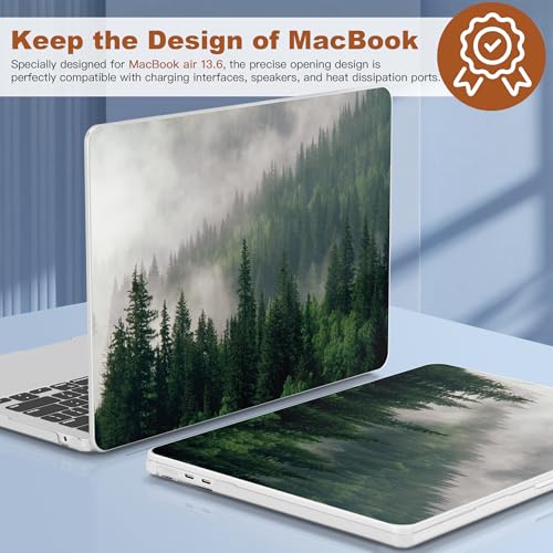 CISSOOK Compatible with MacBook Air 13.6 inch Case 2026 2025 2024 2023 2022 | A3449 A3240 A3113 A2681, 5in1 Set Hard Shell Case Keyboard Cover for MacBook Air 13 inch M2 M3 M4 M5, Forest - color: Air13.6inch-Forest