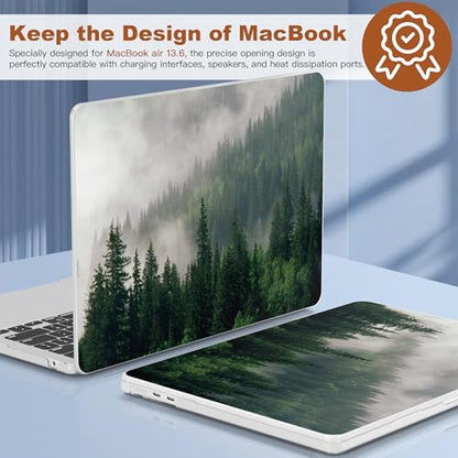 CISSOOK Compatible with MacBook Air 13.6 inch Case 2026 2025 2024 2023 2022 | A3449 A3240 A3113 A2681, 5in1 Set Hard Shell Case Keyboard Cover for MacBook Air 13 inch M2 M3 M4 M5, Forest - color: Air13.6inch-Forest