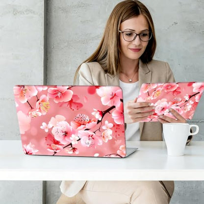 Laptop Skin Sticker Decal Cover,Peach Blossom | DIGTIALL Universal Laptop Skin Sticker, Waterproof Removable Notebook Decal Protector Cover for 12 13 14 15 Inch Laptops - color: Peach Blossom