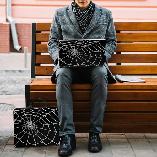 10 inch Laptop Sleeve with Laptop Skin Sticker Set – Slim Protective Case with Smooth Zipper, Lightweight Tablet & Notebook Sleeve for Travel & Daily Carry, Spider Web - color: Spider Web, size: 10 inch