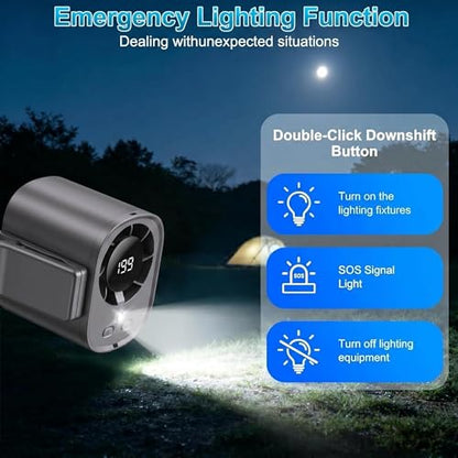 Car Clip On Fan,Portable Cooling Fan for Car with LED Display,360° Rotating Mini Fan,199 Speed Settings,USB Rechargeable 1500mAh Backseat Fan for Cars Without AC, Stroller,Office, Camping - color: Black