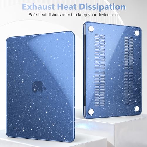 May Chen Compatible with MacBook Neo 13 inch Case 2026 Model A3404, Plastic Hard Shell,Keyboard Cover,Screen Protector,Dust Plug, for MacBook Neo 13" with A18 Pro Chip, Glitter Indigo - color: Glitter Indigo