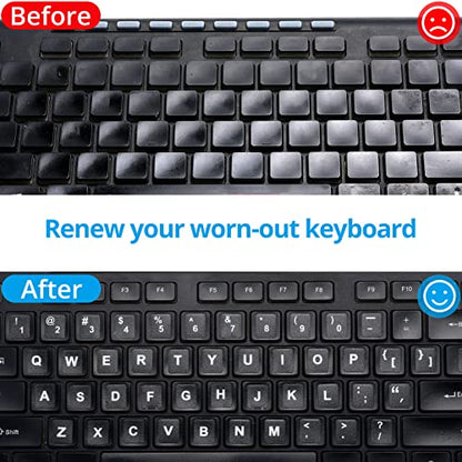 English Keyboard Stickers [5 in 1],Super Clear Large Print Bold White Letters on Black Background English US Keyboard Letter Stickers for Laptop Desktop Computer Alphabet Sticker-Matte - color: Big Font White Letter