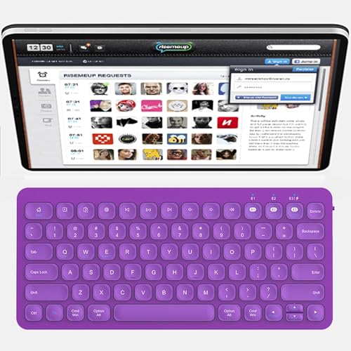 Wireless Keyboard, Bluetooth Keyboard, Multi-Device Ergonomic, Wireless, Compatible with Laptop/PC/Notebook/MacBook/Computer, for iPhone/iPad/iPad mini/iPad Air/Smart TV - color: PL