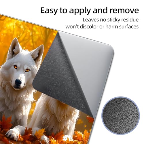 Universal Laptop Skin Sticker Decal, 12"-15.6" Aesthetic Vinyl Wrap, Autumn Wolves Waterproof Notebook Cover Art Protector for MacBook HP Dell Lenovo, Fits 13" 14" 15" 15.6" - color: Autumn Wolves