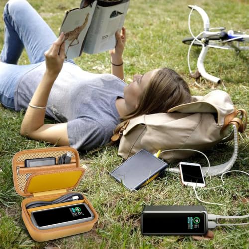 Laptop Power Bank Case for Anker 25000& Prime 27650, Gold | Organizes the Power Bank, Small Cables and 100W Charging Base; Larger 150W Charging Base Does Not Fit, Case Only - color: Gold