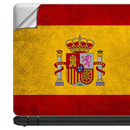 Flags | Custom Fit Made to Order Laptop Notebook Skin Vinyl Sticker Cover Decal Fits 13.3" 14" 15.6" 16" HP Lenovo Apple Mac Dell Compaq Acer Flag Spain Grunge Distressed Country - color: Style 19
